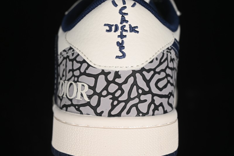 Nike Travis Scott x Fragment Design x Air Jordan 1 Low OG SP AJ1 Retro Sneakers with Stone Pattern - CF3688-029