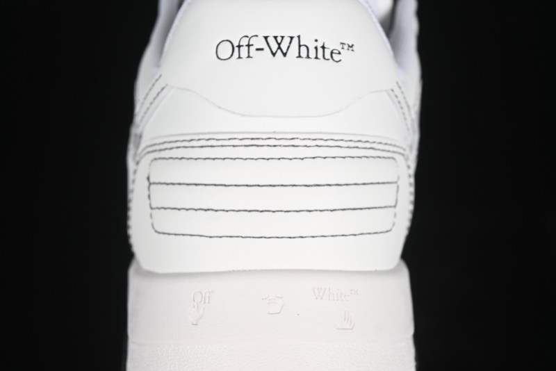 Off-White Out Of Office Low-Top Fashion Sneakers in White Black - AJD4