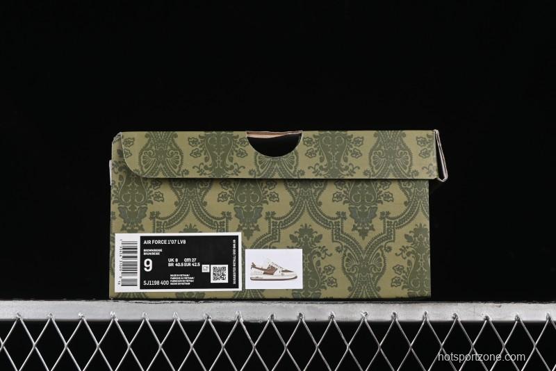 Nike Air Force 1 '07 Low Gucci Collaboration - Brown Coffee Drawstring Low-Top Casual Sneakers - SJ1198-400