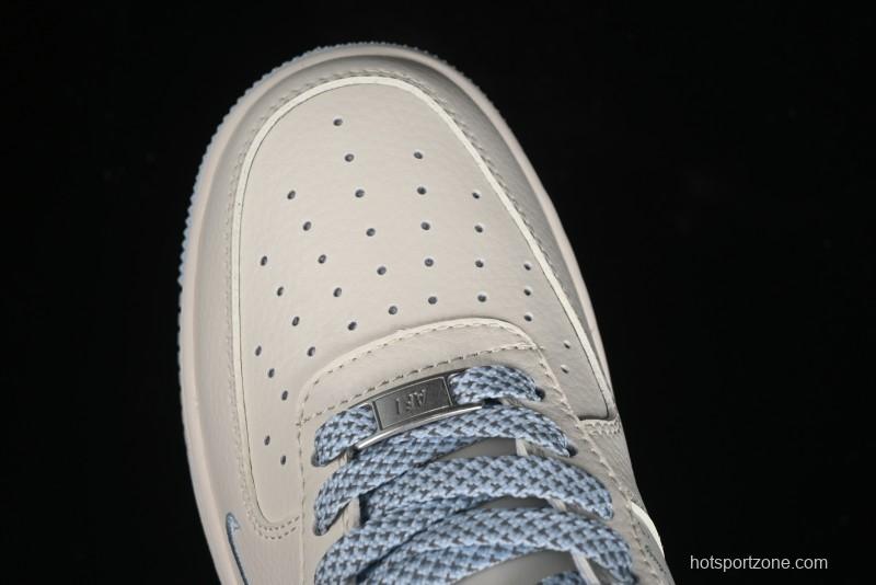 Nike Air Force 1 '07 Low Stussy Collaboration - Off White Elegant Blue Low-Top Casual Sneakers - XZ3328-002