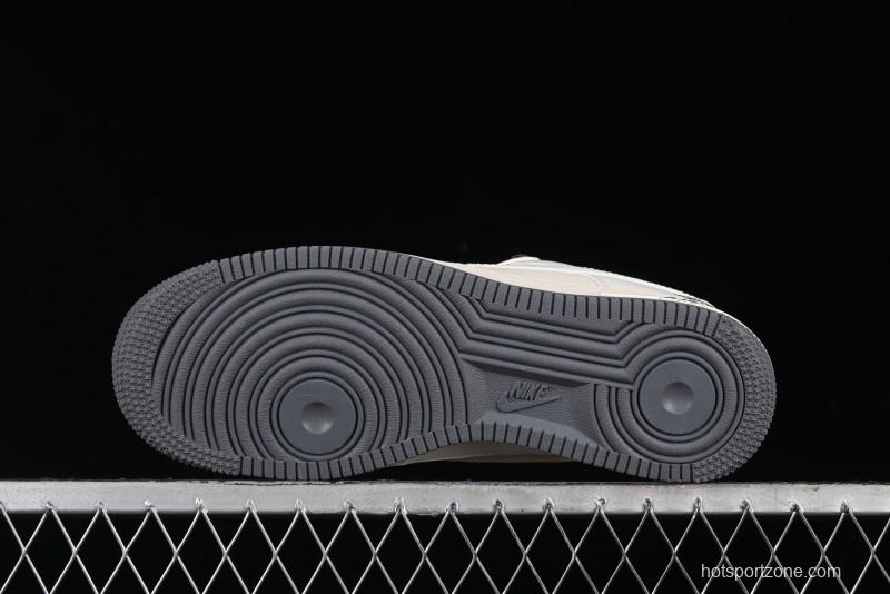 Nike Air Force 1 '07 Low Stussy Collaboration - Light Grey Double Swoosh Casual Sneakers - XZ6188-012