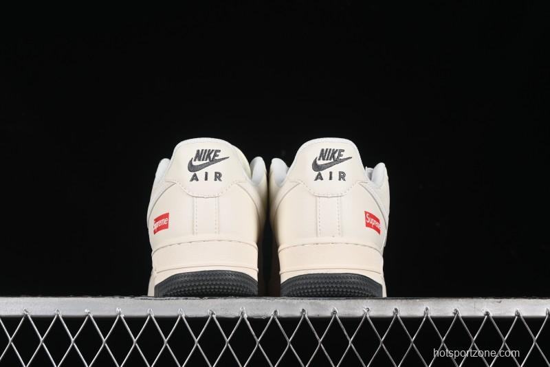 Nike Air Force 1 '07 Low Supreme Collaboration - Beige Red Blue Colorblock Casual Sneakers - XZ6188-228