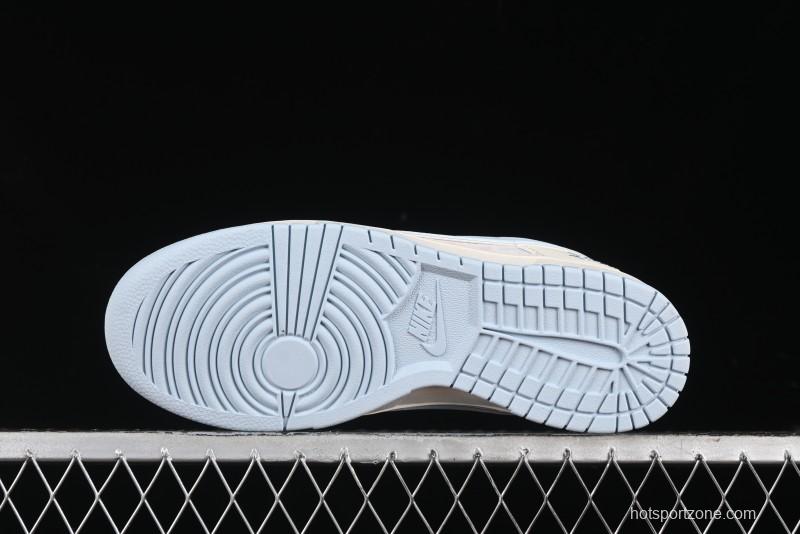 Nike SB Dunk Low Stussy Collaboration - Double Swoosh Ice Blue Anniversary Custom Low-Top Casual Skate Shoes - XX2026-101