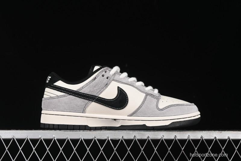 Nike SB Dunk Low KAWS Series - Grey White Black Swoosh Anniversary High-End Custom Low-Top Casual Skate Shoes - MM1089-015