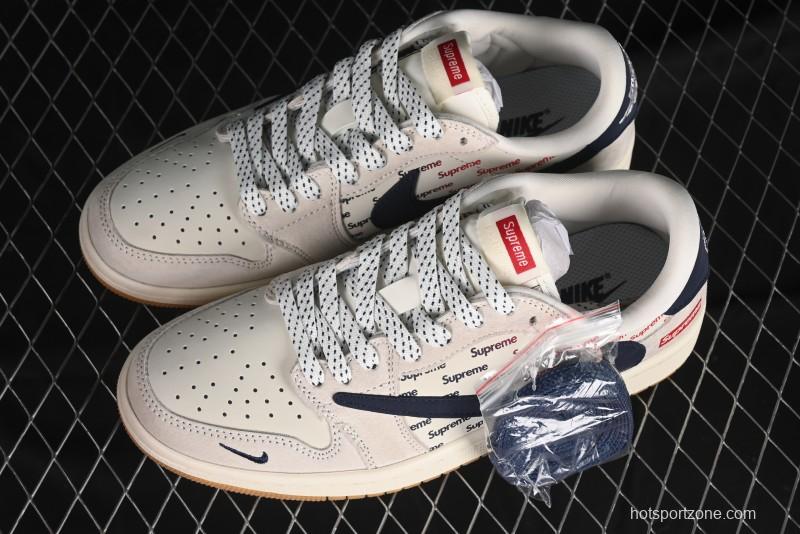 Nike Travis Scott x Fragment Design x Air Jordan 1 Low OG SP AJ1 Supreme Collaboration - JH6088-613