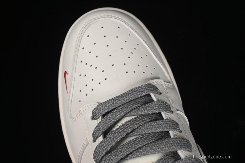 Nike SB Dunk Low Supreme Collaboration - Beige Canvas Swoosh Anniversary High-End Custom Low-Top Casual Sneakers - XX2025-108