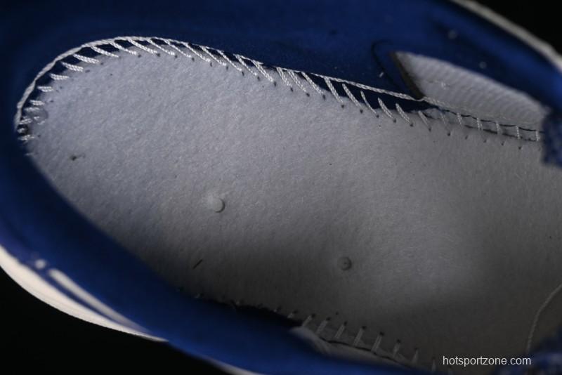 Nike Travis Scott x Fragment Design x Air Jordan 1 Low OG SP AJ1 Supreme Stussy Collaboration - Suede Blue Swoosh Low-Top Casual Sneakers - SJ2068-127