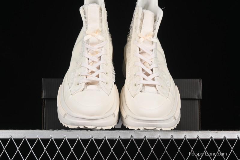 Converse Lifestyle Run Star Legacy Platform High Top Canvas Shoes with Mini Bow and Lace Trim - A10027C