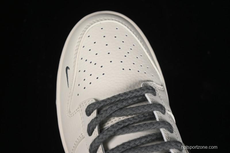 Nike SB Dunk Low Carhartt Collaboration - Off White Grey Swoosh Anniversary Custom Low-Top Casual Skate Shoes - SJ1089-006