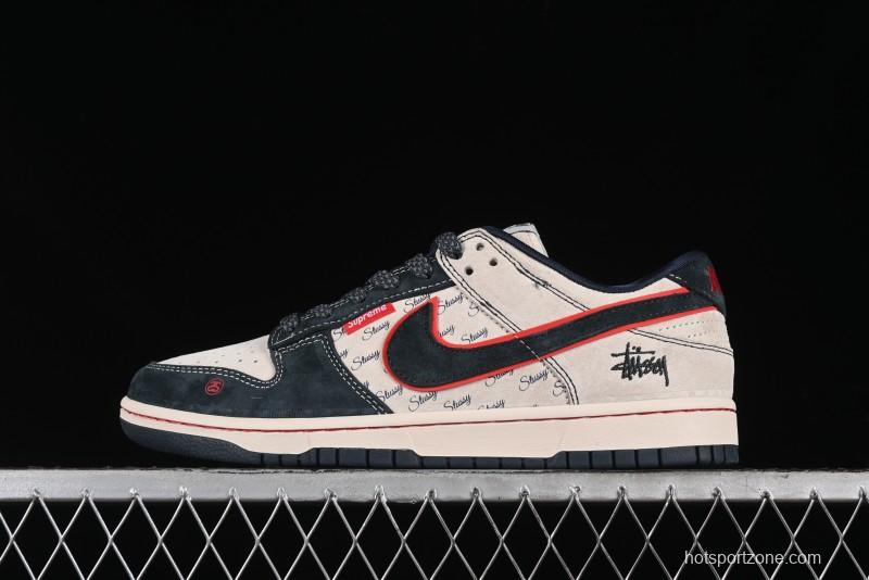 Nike SB Dunk Low Stussy Collaboration - Anniversary High-End Custom Low-Top Casual Skate Shoes - DQ1098-520