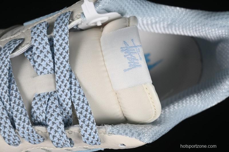 Nike Air Force 1 '07 Low Stussy Collaboration - Off White Elegant Blue Low-Top Casual Sneakers - XZ3328-002
