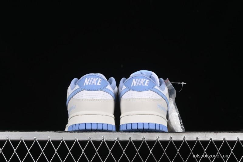 Nike SB Dunk Low Saint Laurent Series - White Grey Blue Swoosh Anniversary High-End Custom Low-Top Casual Sneakers - GF2409-168