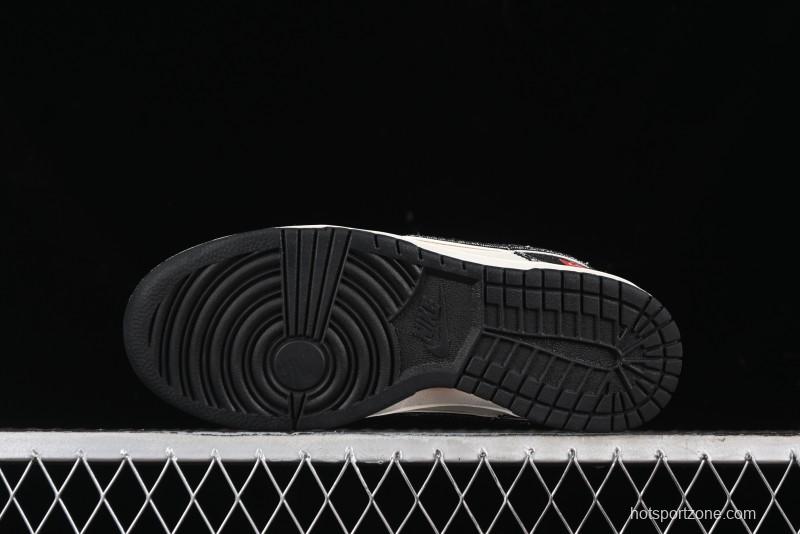 Nike SB Dunk Low Levi's Collaboration - Black Printed Denim Anniversary Customized Low-Top Casual Sneakers - XX2025-109