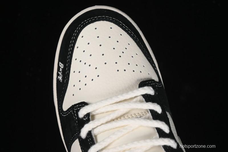 Nike SB Dunk Low Supreme x Bape Collaboration Anniversary Edition Custom Low-Top Casual Sneakers - SJ1089-018