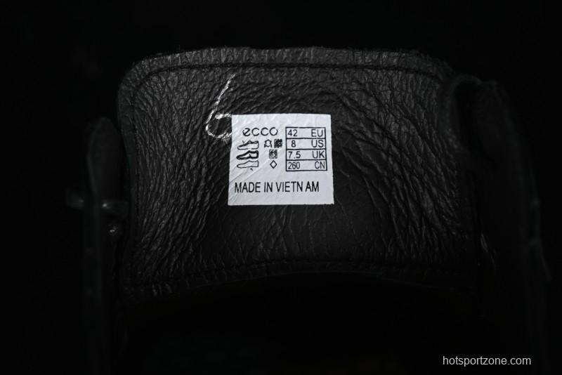 Ecco Block Brogue Business Derby Round Toe Genuine Leather Dress Shoes - 63667201001