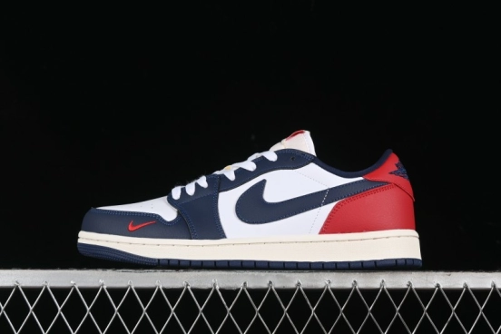 Nike Air Jordan 1 Low OG "Howard University" Casual Sneakers with Blue Toe and Red Heel - HQ2993-100