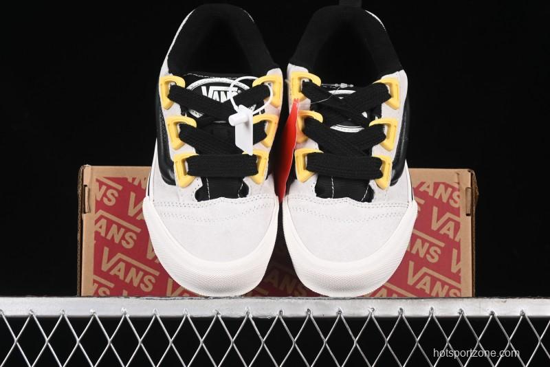 Vans Knu Skool Low Top Retro Casual Vulcanized Sneakers in Grey Black - VN000CZUVA3