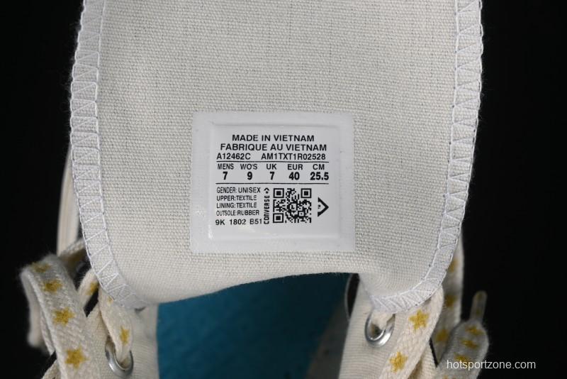 Converse Chuck 1970s High-Top Sneakers with Gold Star Accents and Classic Black & White Design - A12462C