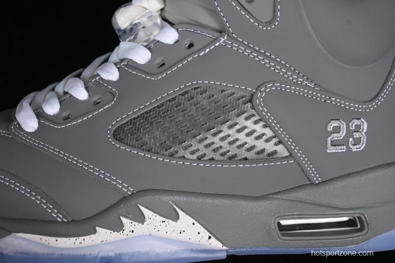 Nike Air Jordan 5 Retro Basketball Shoes with Grey Wolf Colorway - 136027-005