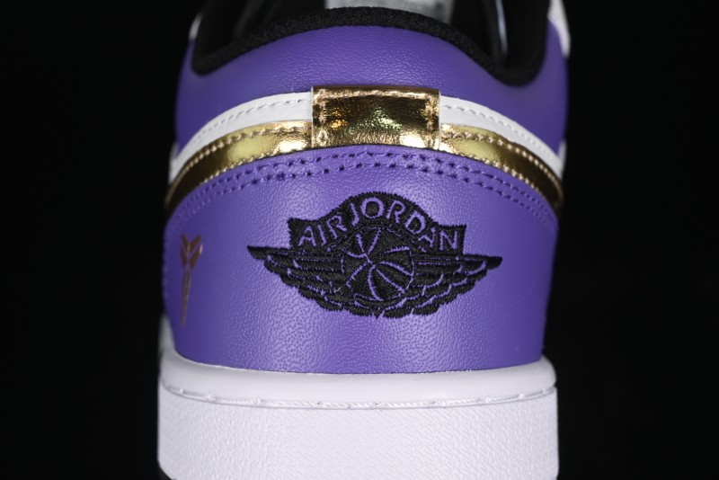 Nike Air Jordan 1 Low AJ1 Retro Basketball Shoes Lakers Purple Gold Kobe Tribute - DC2024-028