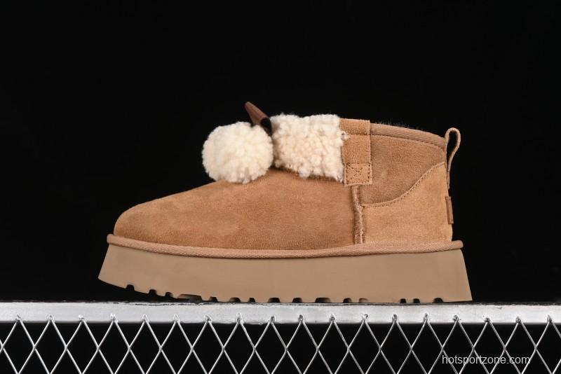 UGG Classic Mini II Shearling Lined Mini Boots with Pom Pom Detail - 1116109