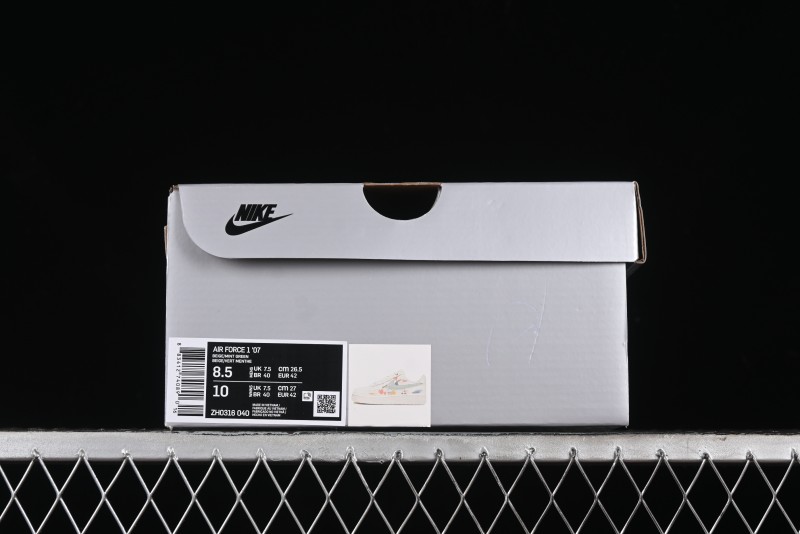 Nike Air Force 1 '07 Low Casual Sneakers with Mint Mambo Anime Theme and Gold Spray - ZH0316-040