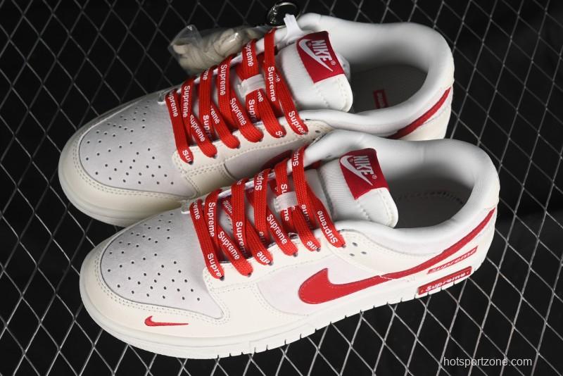 Nike SB Dunk Low Supreme Collaboration - Anniversary Edition Customized Low-Top Casual Skate Shoes - KK1333-002