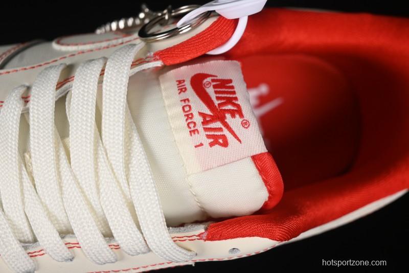 Nike Air Force 1 '07 Low Comme des Garcons Collaboration - Off-White Red Line Low-Top Casual Sneakers - KK3333-001