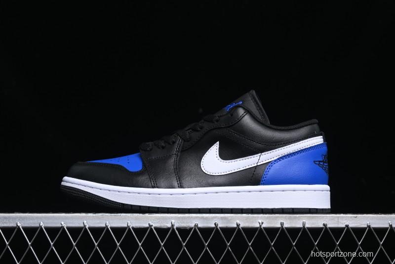 Nike Air Jordan 1 Low Retro Basketball Shoes Black Blue - 553558-042