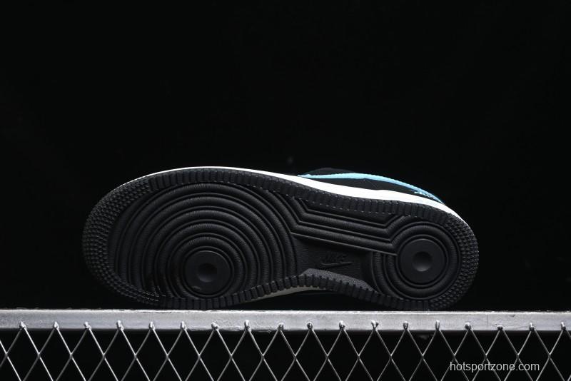 Nike Air Force 1 '07 Low Stussy Collaboration - Black Tiffany Low-Top Casual Sneakers - KK1988-030