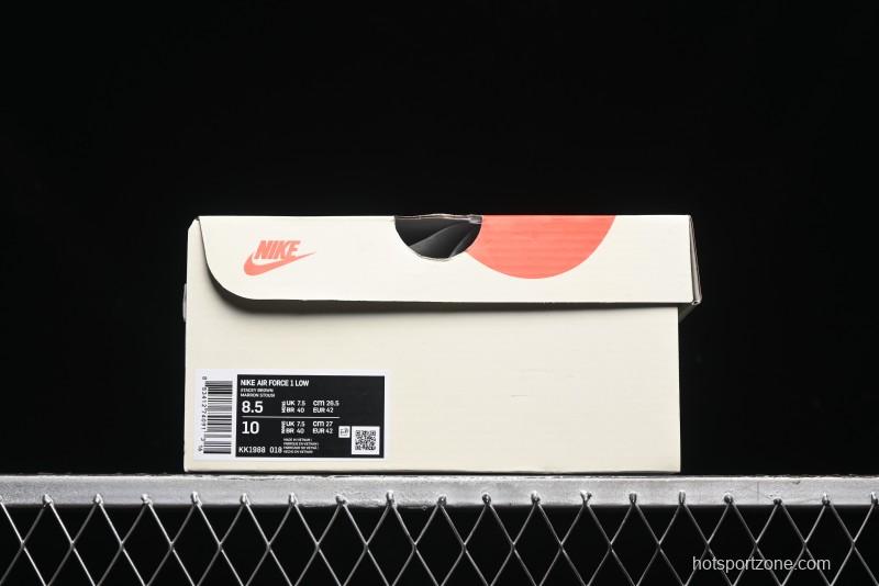 Nike Air Force 1 '07 Low The North Face x Stussy Collaboration - Black Brown Coffee Casual Sneakers - KK1988-018