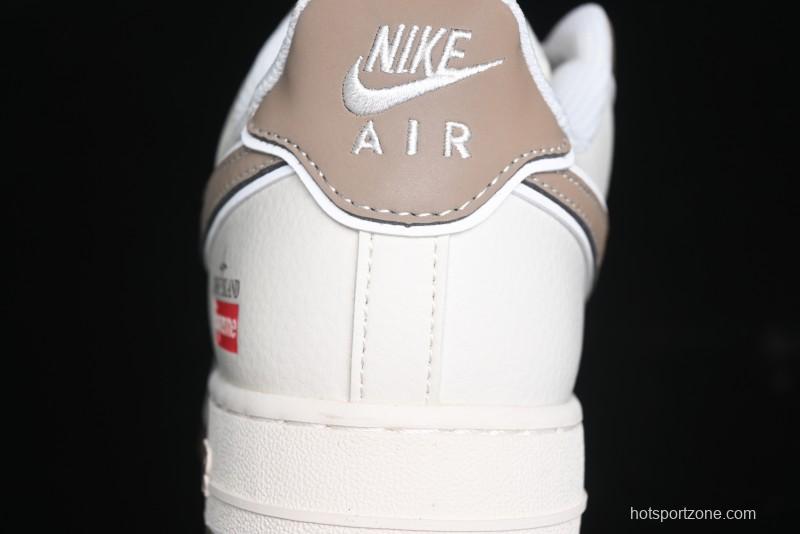 Nike Air Force 1 '07 Low Stone Island x Supreme Collaboration - Beige Brown Swoosh Casual Sneakers - BB1616-306