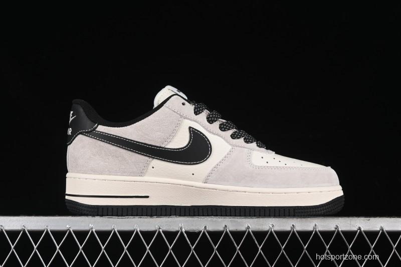 Nike Air Force 1 '07 Low Supreme Stussy Collaboration - Black Grey Red Label Low-Top Casual Sneakers - XZ6188-115
