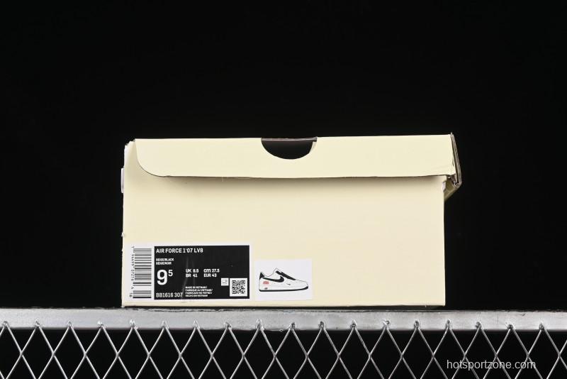 Nike Air Force 1 '07 Low Stone Island x Supreme Collaboration - Off-White Black Heel Casual Sneakers - BB1616-307