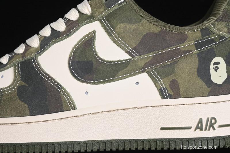 Nike Air Force 1 '07 Low Bape Collaboration - Jungle Camouflage Low-Top Casual Sneakers - CH6336-509