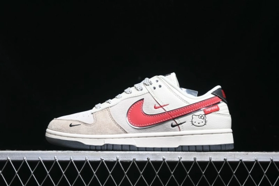 Nike SB Dunk Low Supreme Collaboration - Hello Kitty Anniversary Customized Low-Top Casual Sneakers - XY1688-018
