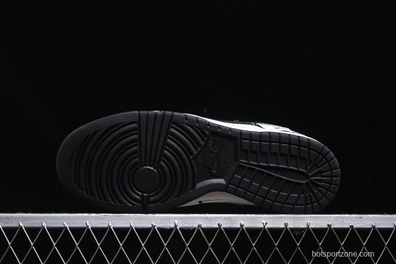 Nike SB Dunk Low Stussy Triple Collaboration - Patchwork Black Swoosh Anniversary Custom Low-Top Casual Skate Shoes - YX5066-222