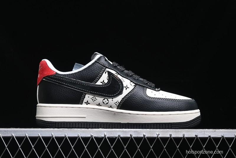 Nike Air Force 1 '07 Low Stussy Collaboration - Beige Black Pattern Red Outsole Low Top Casual Sneakers - XZ6188-339