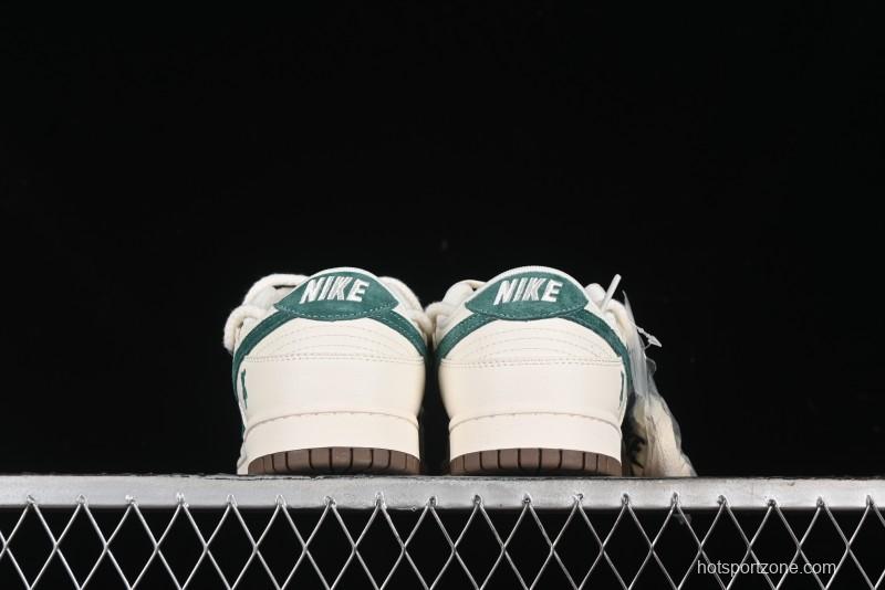 Nike SB Dunk Low Violent Bear Series - Strap Beige Green Check Anniversary High-End Custom Low-Top Casual Sneakers - SJ2068-292