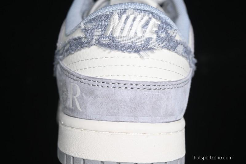 Nike SB Dunk Low Dior Stone Island Triple Collaboration Woven Grey Hook Anniversary High-End Custom Low-Top Casual Sneakers - DM6868-006