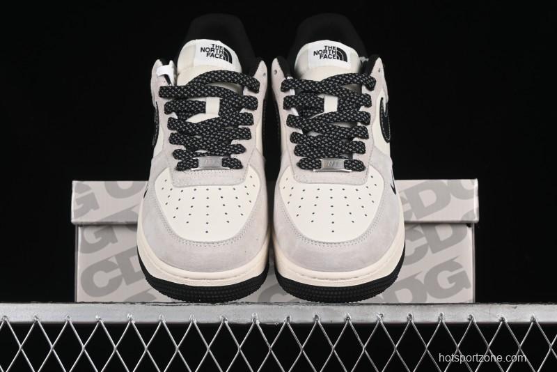 Nike Air Force 1 '07 Low Supreme Stussy Collaboration - Black Grey Red Label Low-Top Casual Sneakers - XZ6188-115