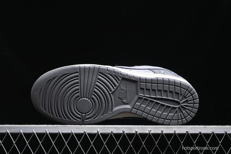 Nike SB Dunk Low Stussy Collaboration - Granite Grey Anniversary Custom Low-Top Casual Skate Shoes - XS1086-008