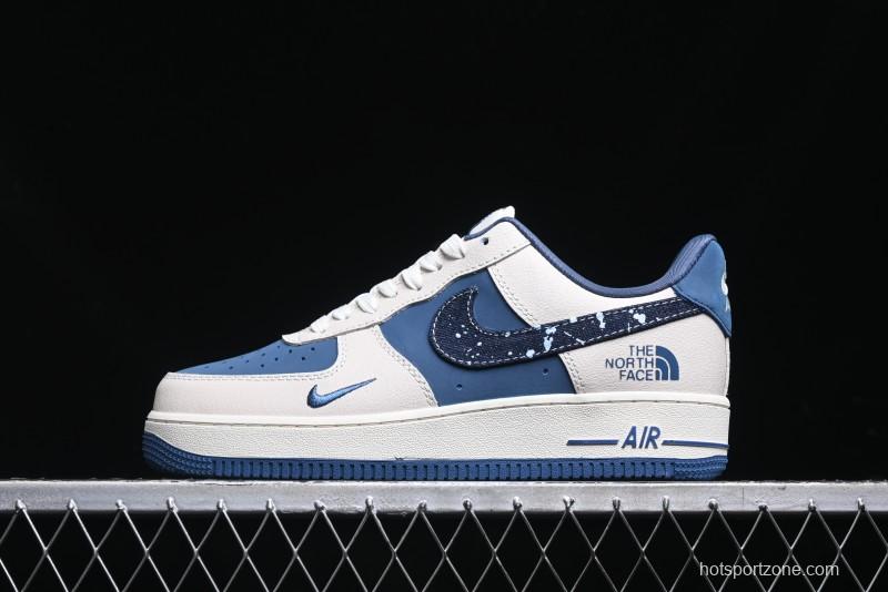 Nike Air Force 1 '07 Low The North Face Collaboration - Blue Floral Swoosh Casual Sneakers - KK1988-021