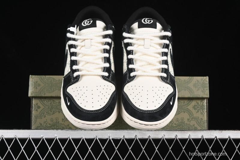 Nike SB Dunk Low Gucci Collaboration - Small Bee Series Black Hook Anniversary High-End Custom Low-Top Casual Sneakers - MM1089-030