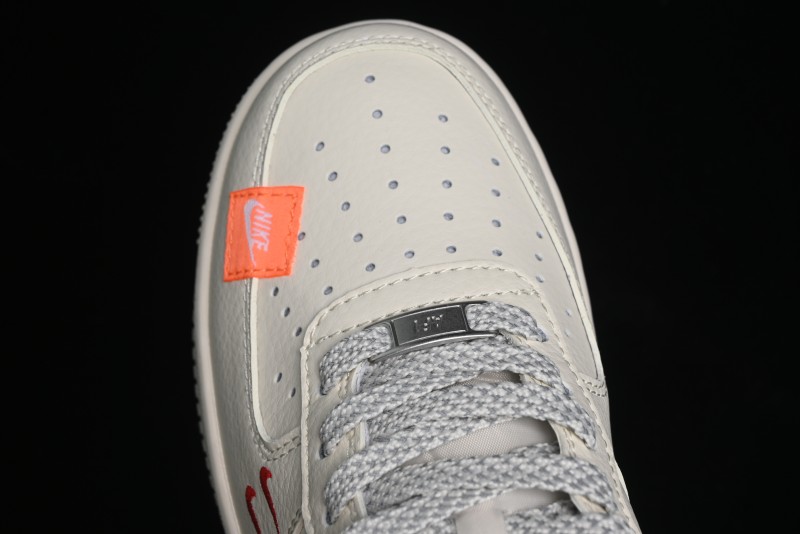 Nike Air Force 1 '07 Low Stussy Collaboration - Double Swoosh Red Tag Low-Top Casual Sneakers - SJ6698-013