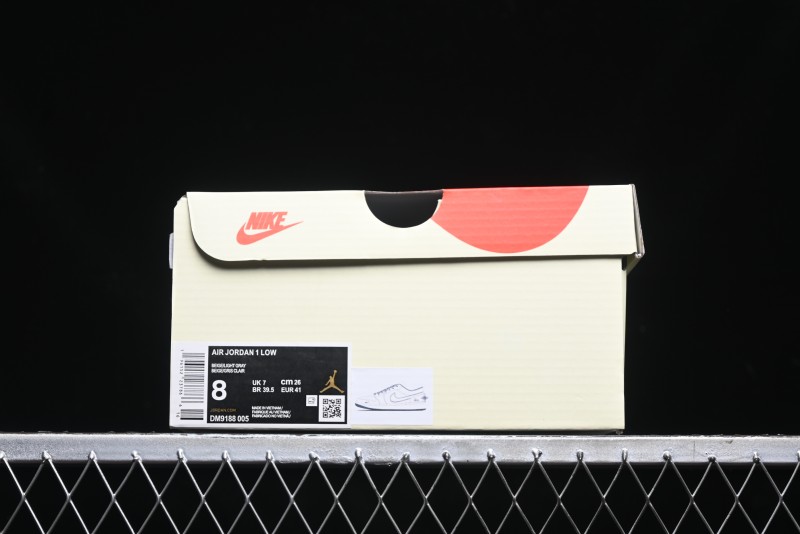 Nike Air Jordan 1 Low AJ1 Stussy Collaboration - Premium Customized Pigskin Grey Line Retro Basketball Shoes - DM9188-005