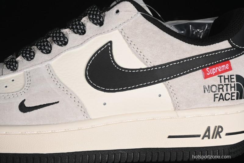 Nike Air Force 1 '07 Low Supreme Stussy Collaboration - Black Grey Red Label Low-Top Casual Sneakers - XZ6188-115