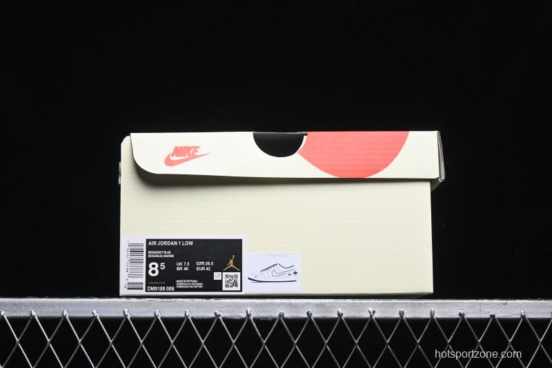 Nike Air Jordan 1 Low Stussy Collaboration - Premium Custom Retro Basketball Shoes with Blue-Grey Accents - DM9188-006