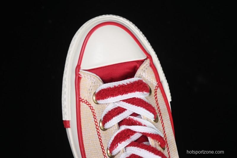 Converse 1970s CNY Year of the Snake Limited Edition High-Top Canvas Sneakers with Gold Star Chain and Metallic Snake Lace Jewelry - A13351C