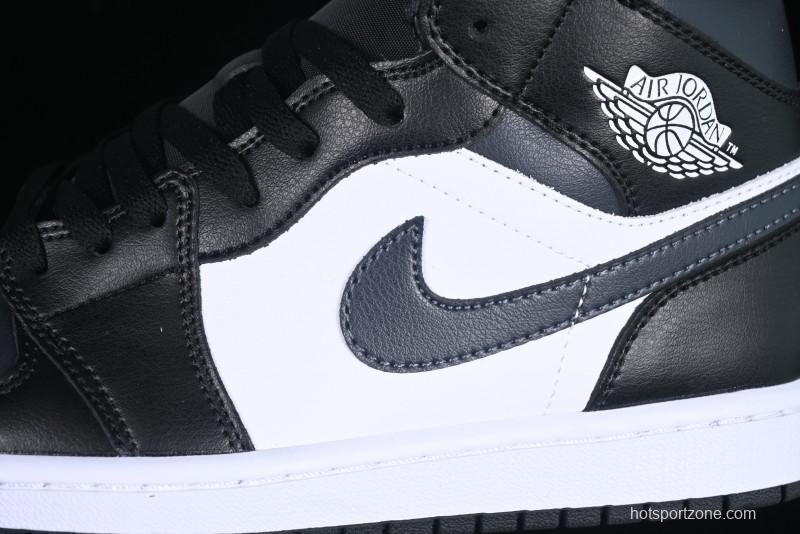 Nike Air Jordan 1 Mid AJ1 Basketball Shoes in Black White Gray - DQ8426-010